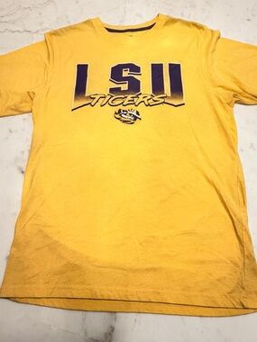 Colosseum LSU Tigers NCAA Gold/ Yellow Short Sleeve Graphic Tee Size Large